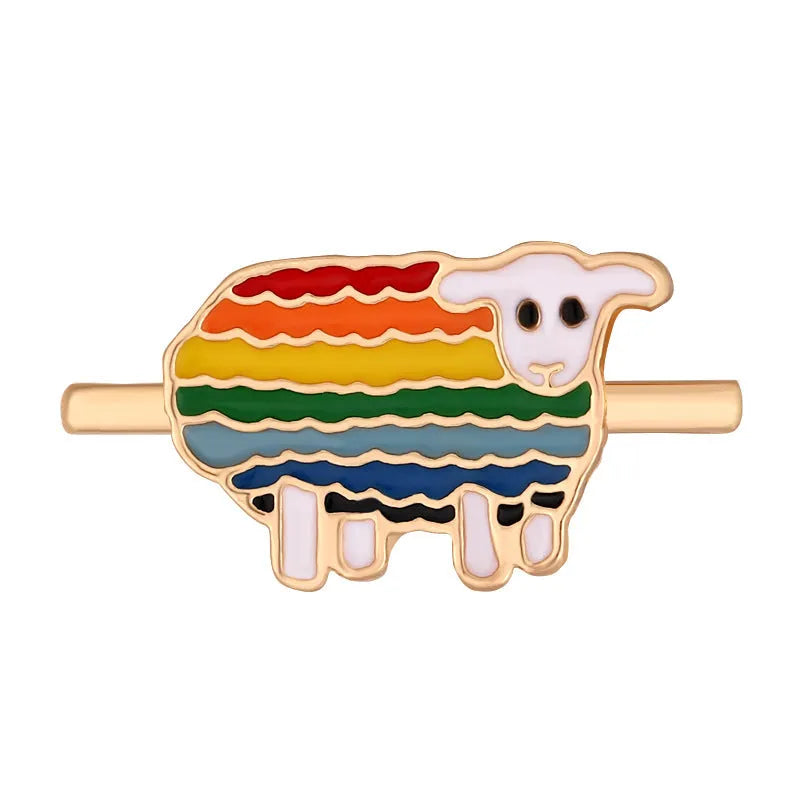 Cartoon rainbow love metal wall clock band for Apple Watch in simple style, colour BK446