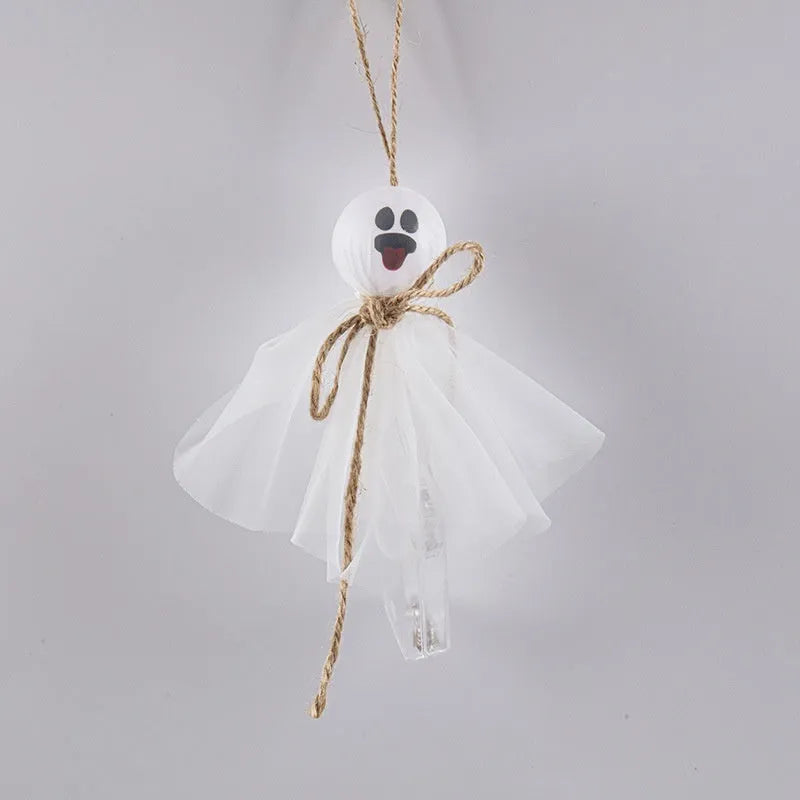 Halloween ghost-themed LED lighting chain with colourful lights and battery box for party decoration