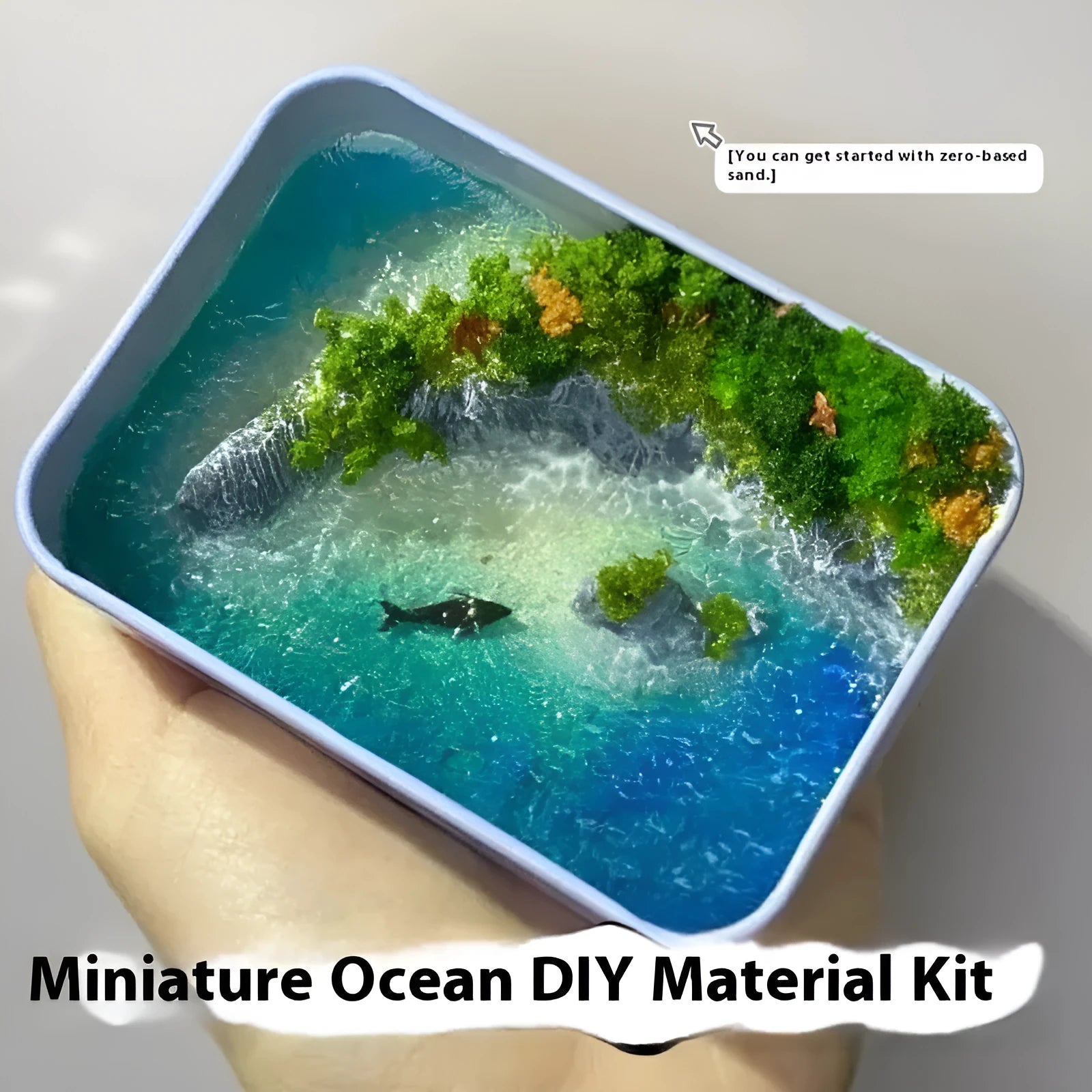 DIY bamboo marine landscape handmade model ornament with whale motifs