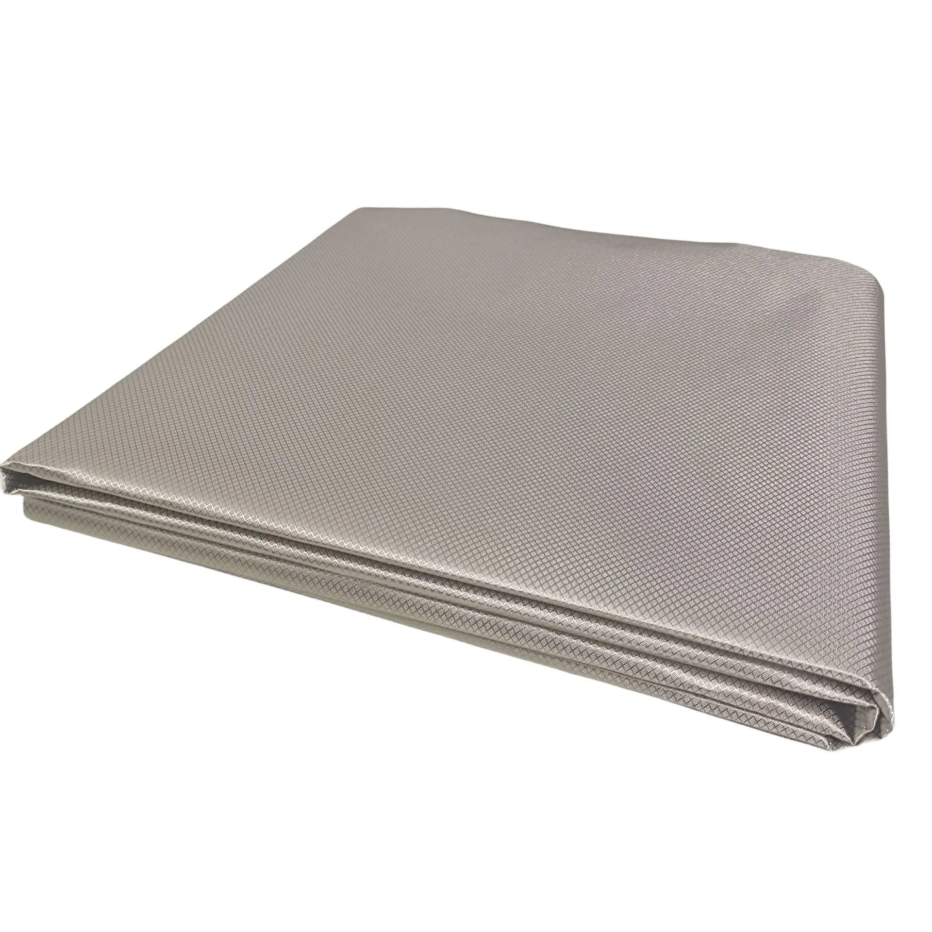 Gray diamond lattice radiation-proof fabric with copper and nickel fibres for RFID signal shielding lining, 1.1m wide