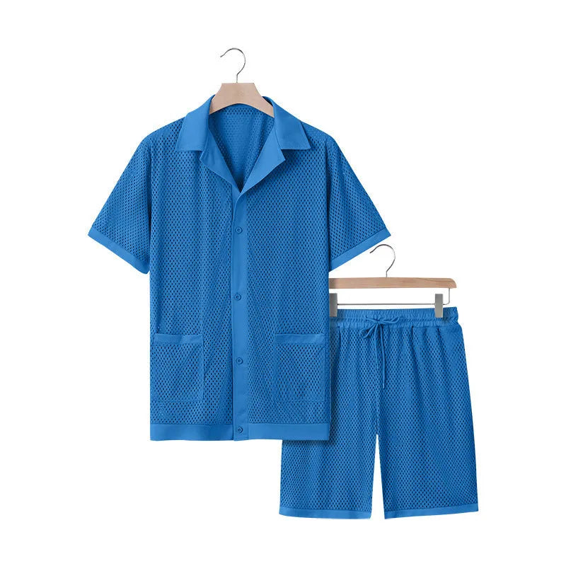 Design Beach Hawaii see-through cardigan shorts set in thin fabric for summer wear