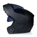 Motorcycle winter double-lens uncovered helmet made from ABS in a side view showing the multi-style finish
