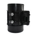 Black plastic automotive air flow meter with standard specifications for engine intake measurement