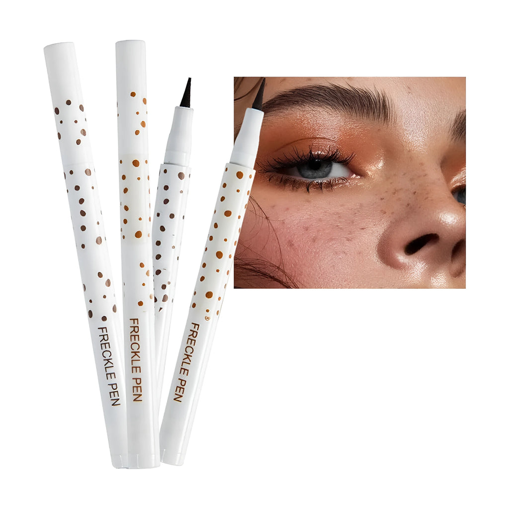 Dark brown freckle pen with precision tip for waterproof natural-looking face and body freckles