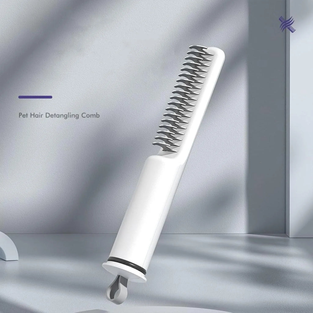 Stainless steel pet dematting comb with comfortable handle in pink colour option
