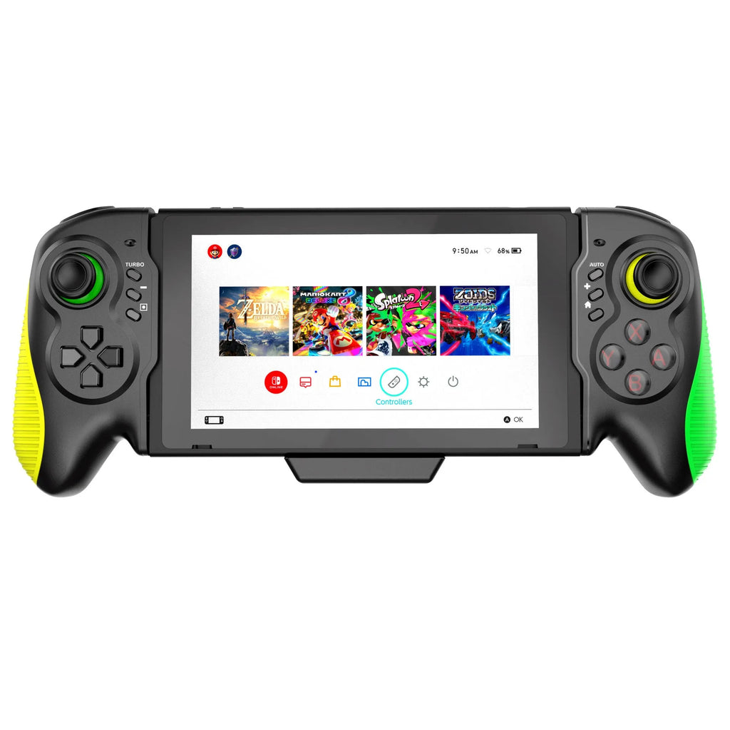 Yellow-green somatosensory game handle controller with burst function for Switch and PC