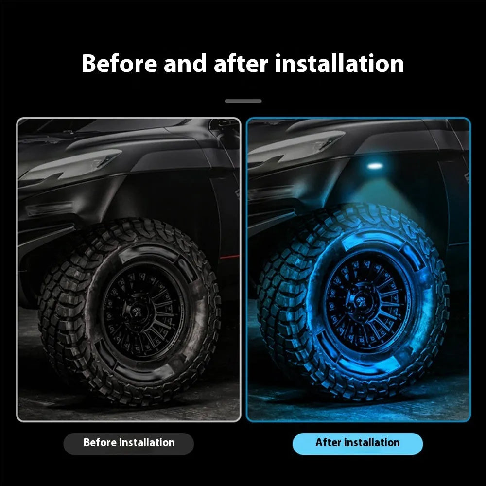 12V car LED chassis ambience light with ABS housing in blue colour option for universal vehicle fit