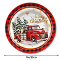 Disposable tissue paper pallet 10-pack with 7-inch and 9-inch cartoon-style paper plates for Christmas parties