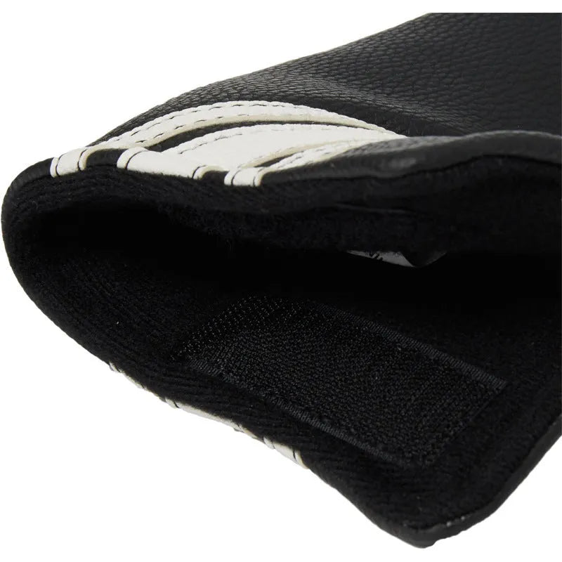 Black PU leather golf push rod case with zipper closure for trolley handle protection