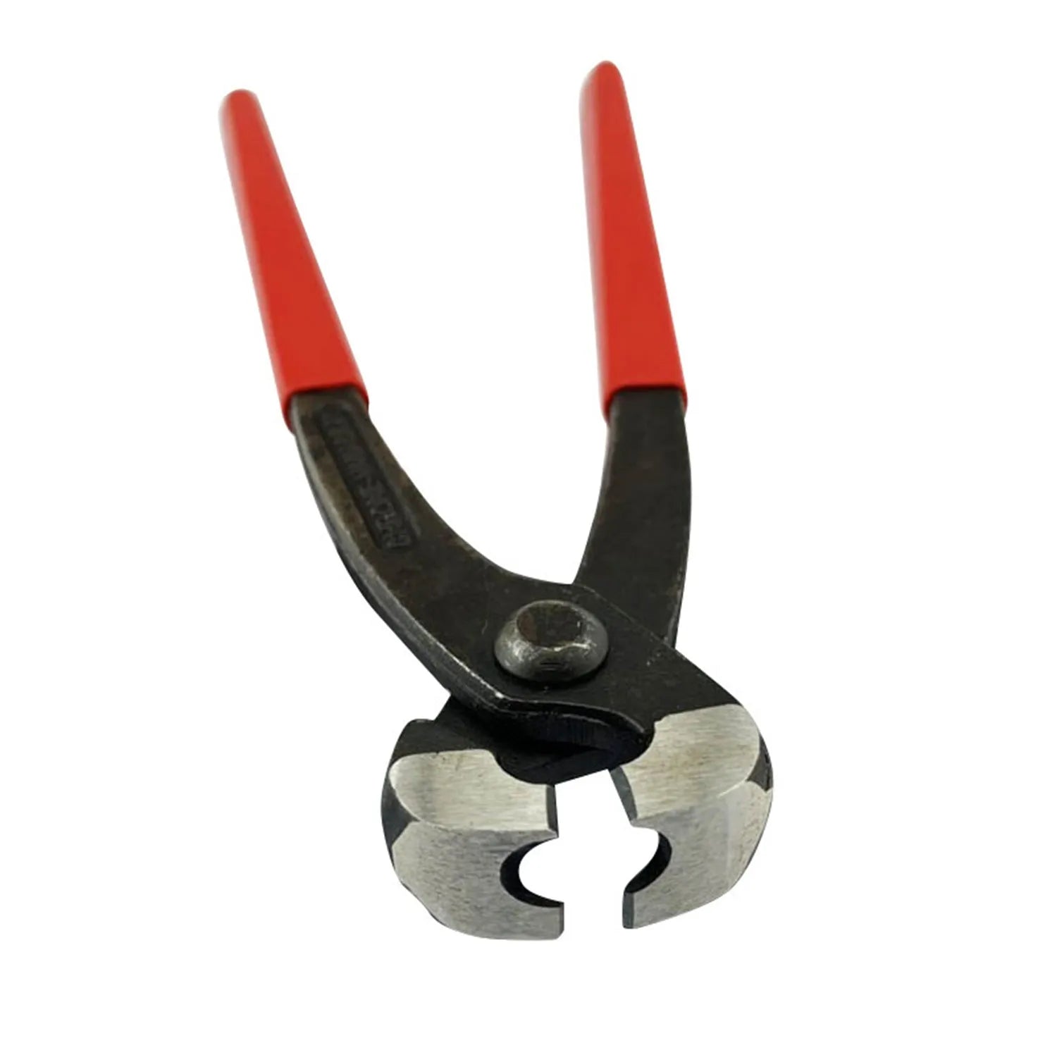 Red cloth finish PEX clamp set with metal construction and carbon steel cutting edge