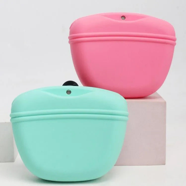 Silicone dog treat waist bag with belt clip in multiple colour options