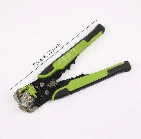 Yellow automatic cable wire stripper crimping plier multitool with metal construction