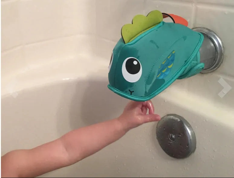 Blue whale-shaped anti-knock cloth faucet protection cover for baby bath safety