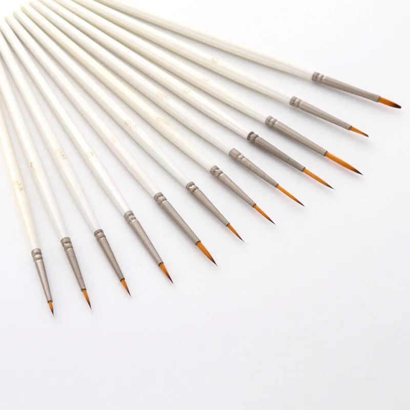 12 fluorescent marker pens with nylon wool brush tips and solid wood pen holders for watercolour and painting