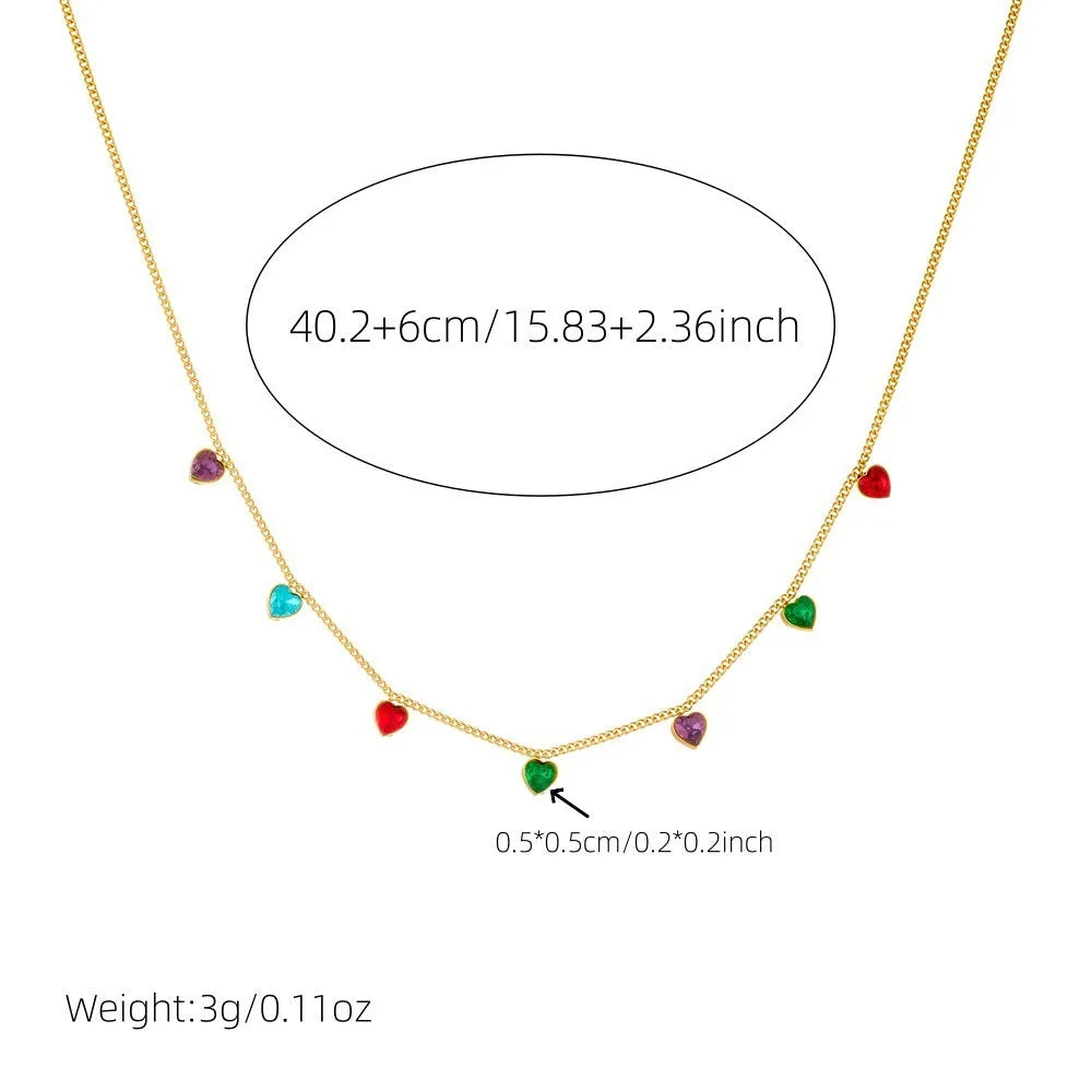 Women's gold-plated stainless steel necklace with heart pendant on regular chain