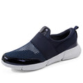 Women's blue breathable mesh sneakers with low tube height and PU midsole