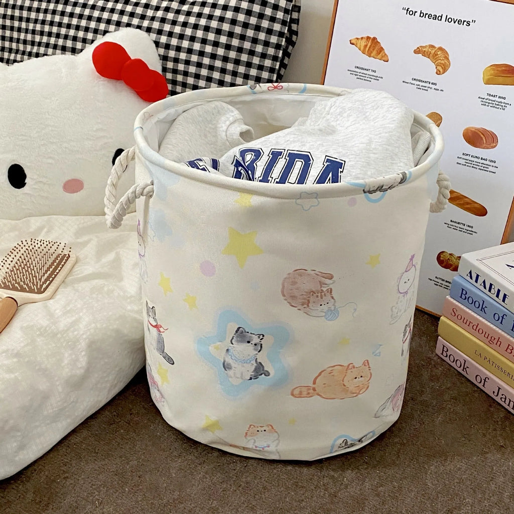 Foldable cotton laundry basket in modern simple design with large capacity for bedroom bathroom storage