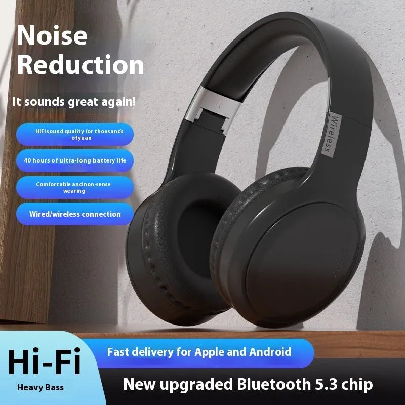 V10 Bluetooth headset wireless in milky white, lightweight ABS material, head-mounted design