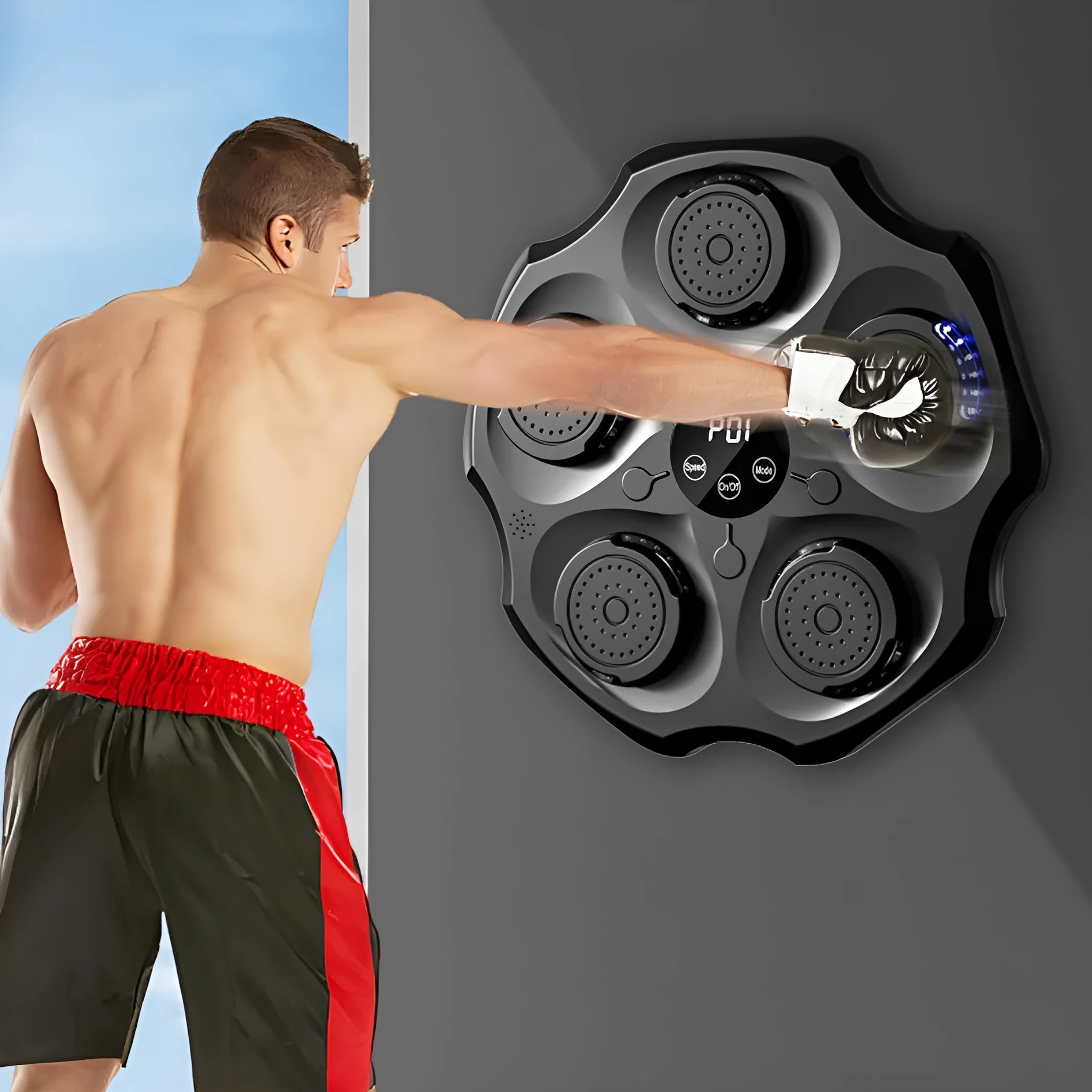 Bluetooth music boxing wall target hanging on wall with included gloves