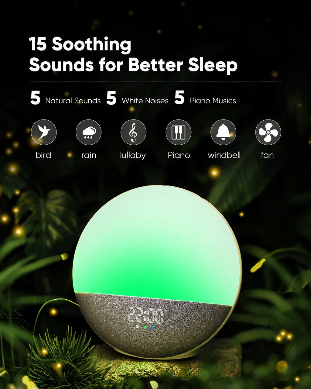 White noise Bluetooth audio RGB colorful luminous speaker in white with USB power for home