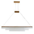 Modern glass pendant lamp with iron body and LED lighting in three size options