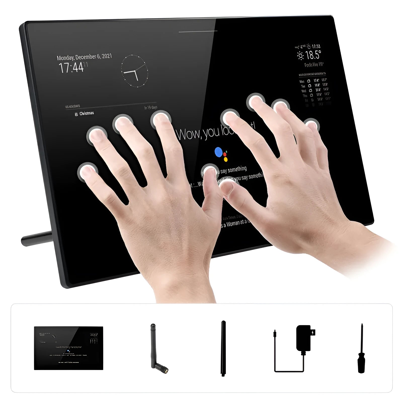 13.3-inch integrated computer touch display with CM4 main control unit for magic mirror voice assistant applications