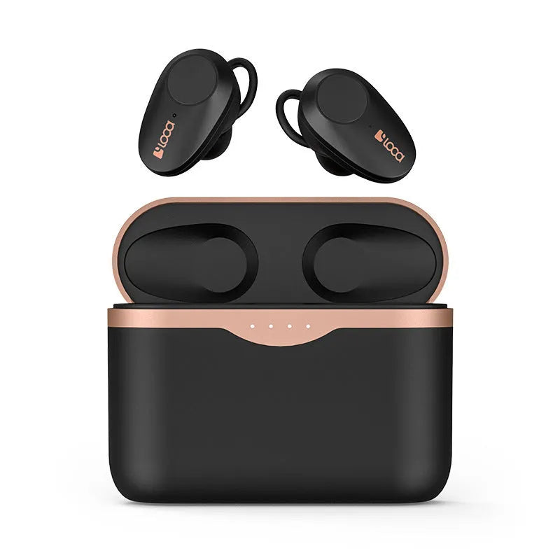 Black wireless Bluetooth headset with charging stand showing type-C port and wireless charging surface