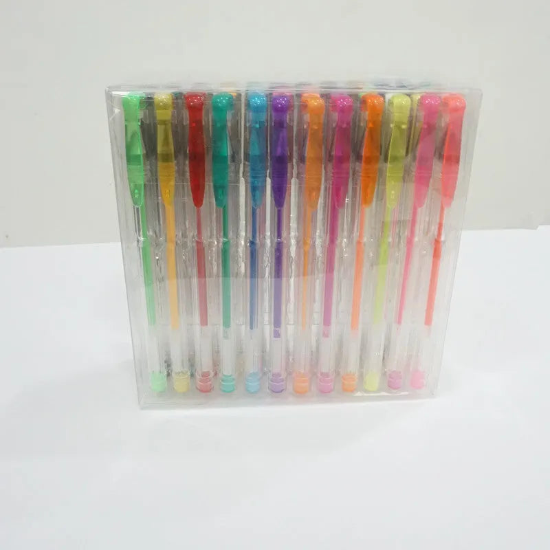 100 colour gel pen set with dual 0.5mm and 1.0mm tips for writing and watercolour effects