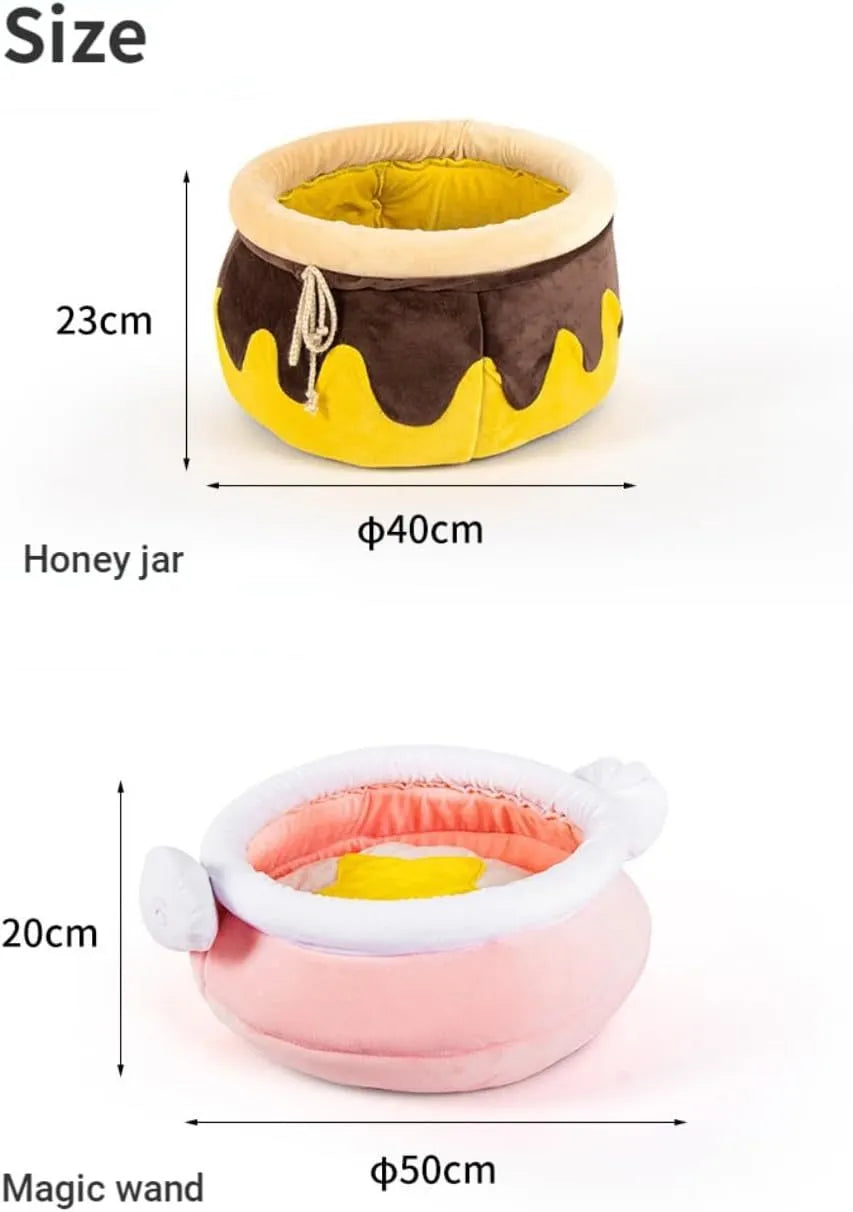 Honey pot magic shape cat sofa bed with removable pad in pink colour
