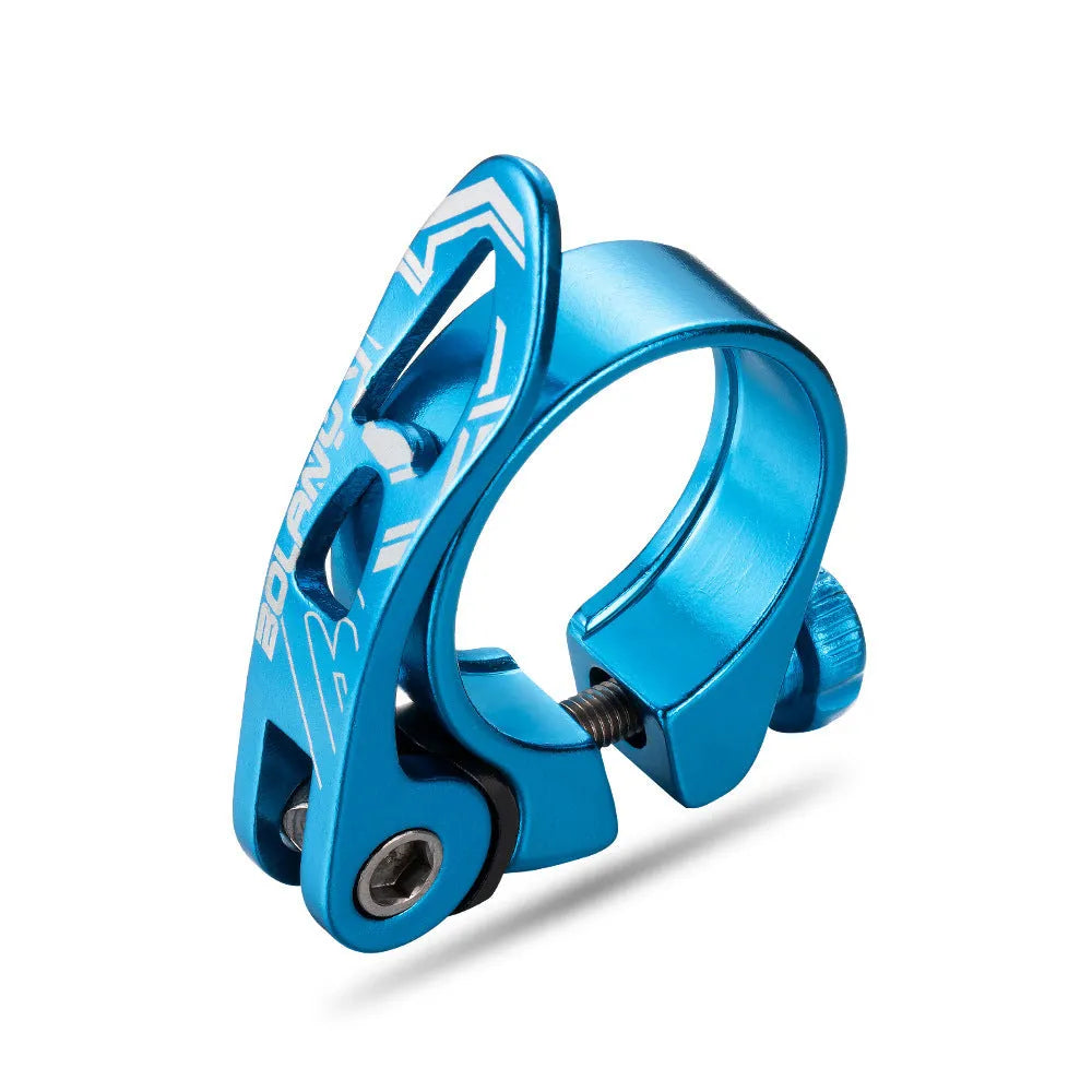Aluminium alloy bicycle seat tube clamp in black, red, gold, or blue for 31.8mm or 34.9mm frames
