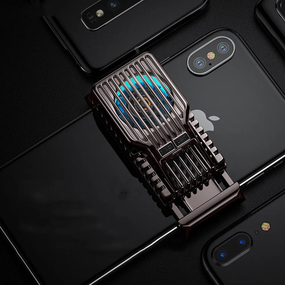 Black mobile phone radiator clip with aluminium alloy cooling elements for 4-7 inch phones