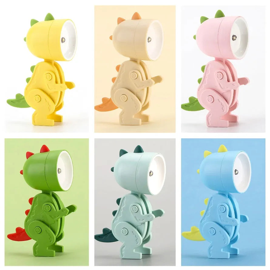 Creative handmade LED mini night lamp with PVC shade in cartoon style, battery operated with button switch