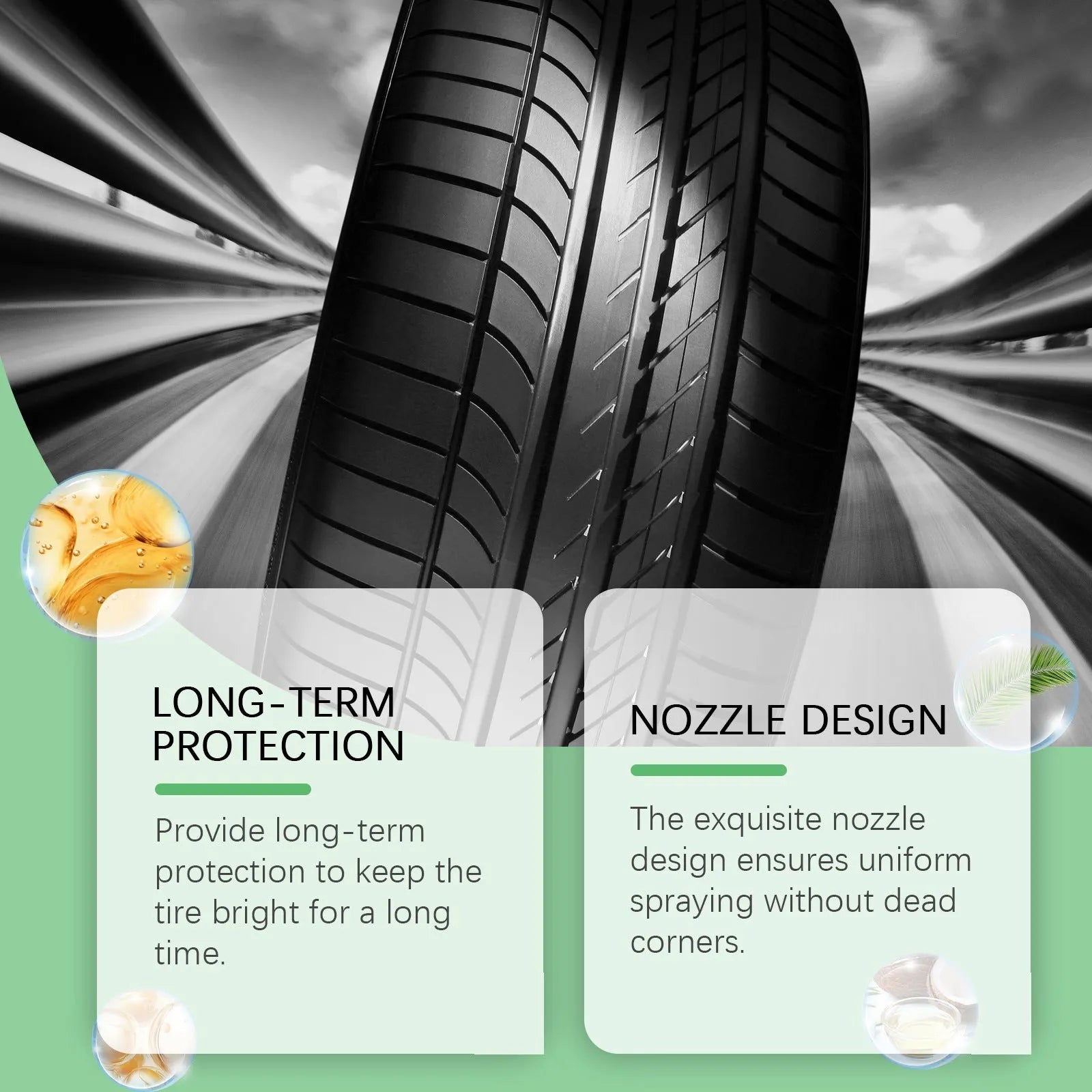 Car tyre protective agent 120ml bottle with silicone oil formula for cleaning and decontamination