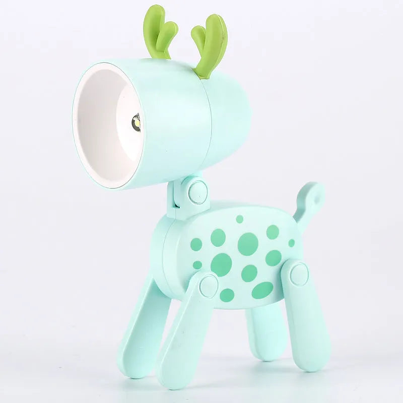 Creative handmade LED mini night lamp with PVC shade in cartoon style, battery operated with button switch