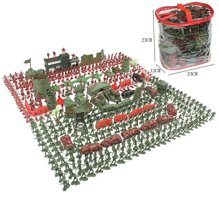 Small plastic soldier model set 500 pieces 4cm tall in photo colour