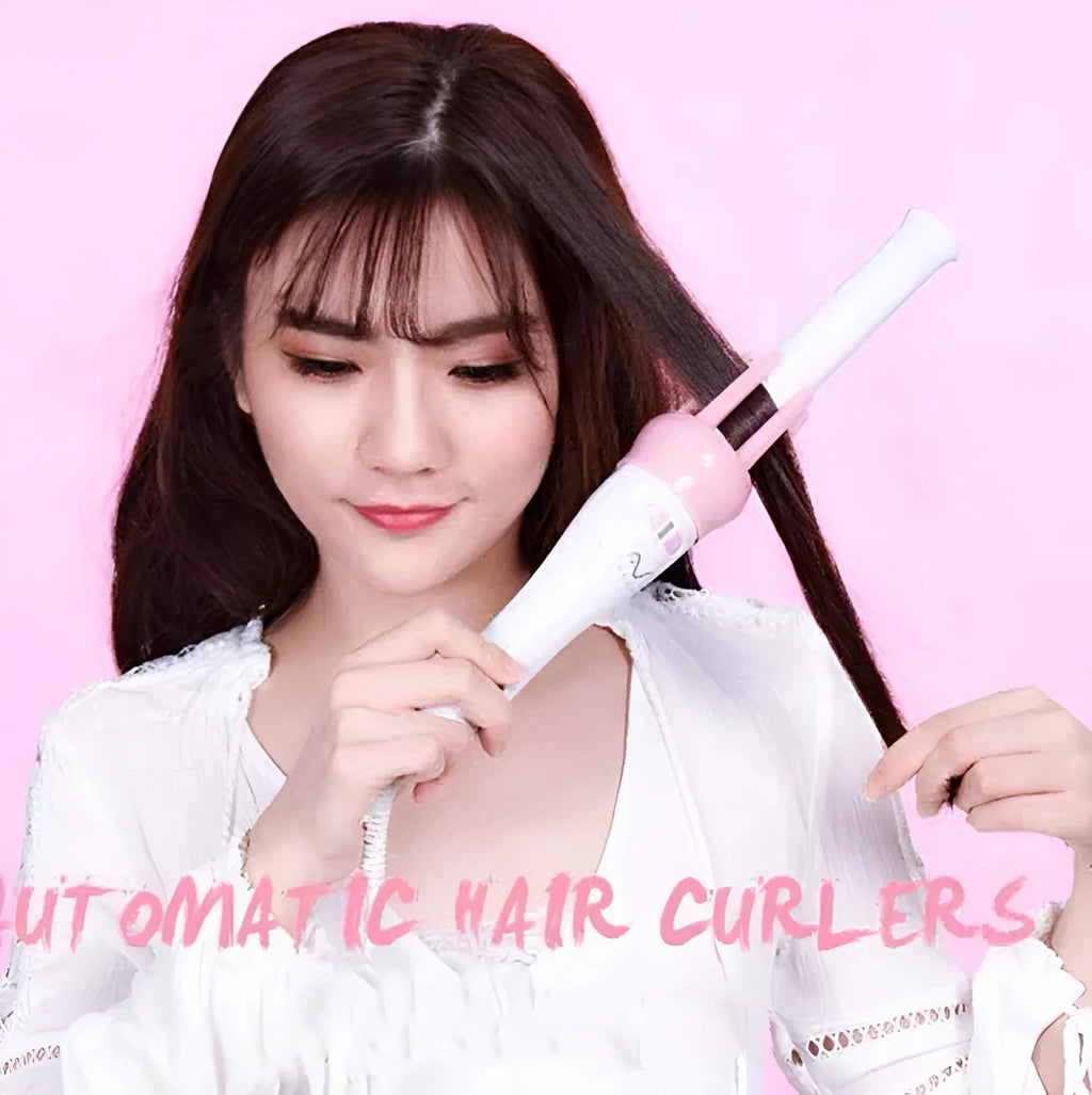 Rotating curling iron with tourmaline ceramic barrel 21mm-30mm for wet and dry hair styling