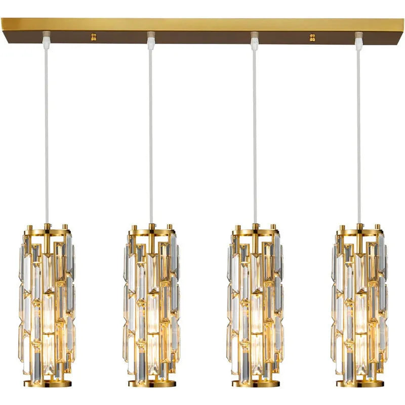 Industrial style crystal LED single head droplight pendant light in black, chrome, or gold finish.