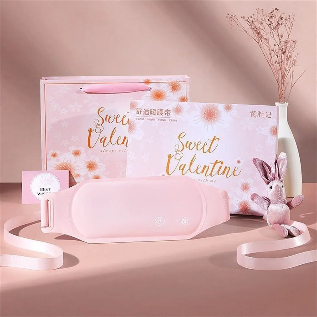Intelligent heat belt in soft Lycra with 5000mAh battery and app control for stomach ache relief, gift box style