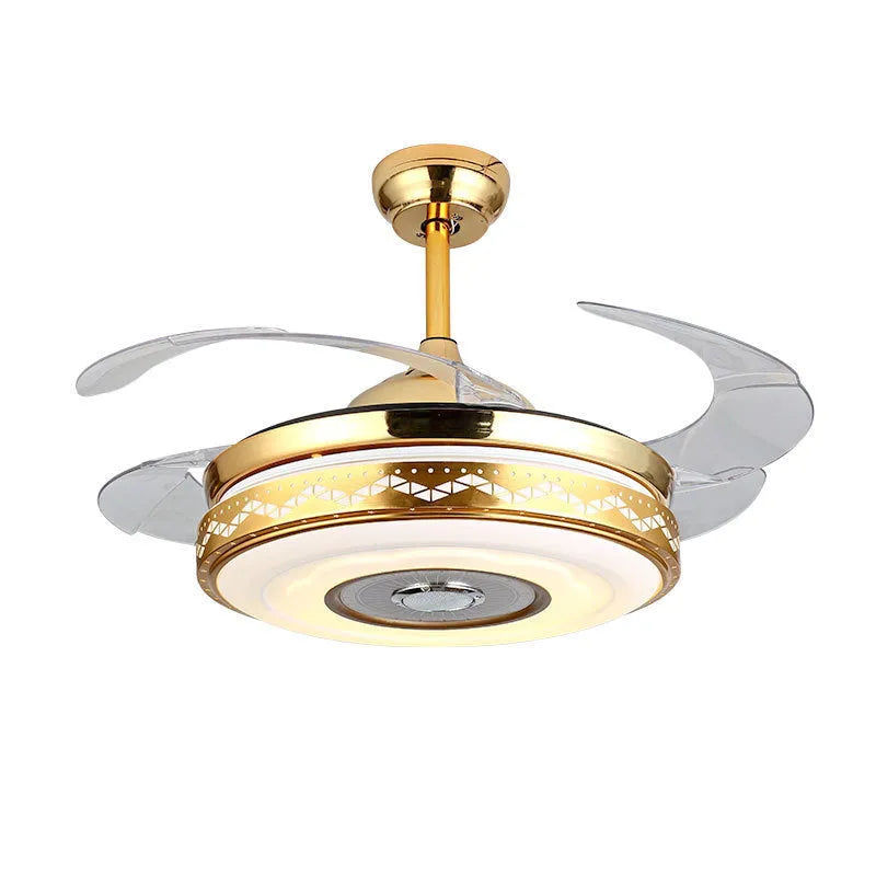 Intelligent home living room fan light 42 inch with acrylic lampshade and Bluetooth music