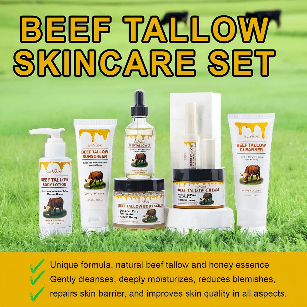 Butter Honey seven-piece skincare kit with facial cleanser face cream lip balm body lotion scrub and soap