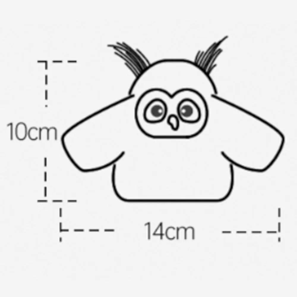 Grey automatic chirping owl cat toy with beating wings and electronic components