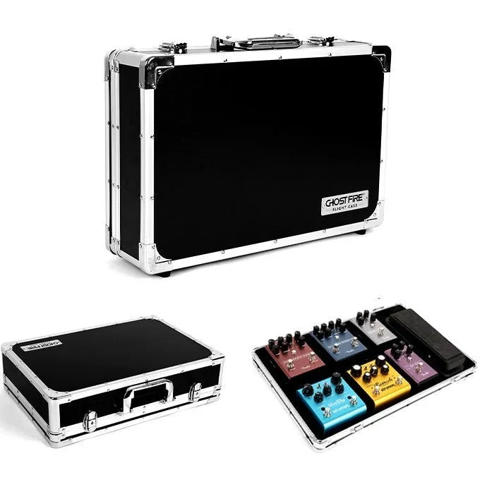 T-EC8 trumpet aviation box guitar effect pedal unit in black flight case