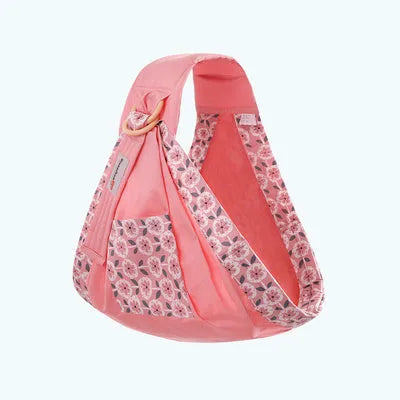 Baby wrap carrier sling in blue-green cotton mesh fabric, adjustable for newborn to 36 months, 50kg capacity