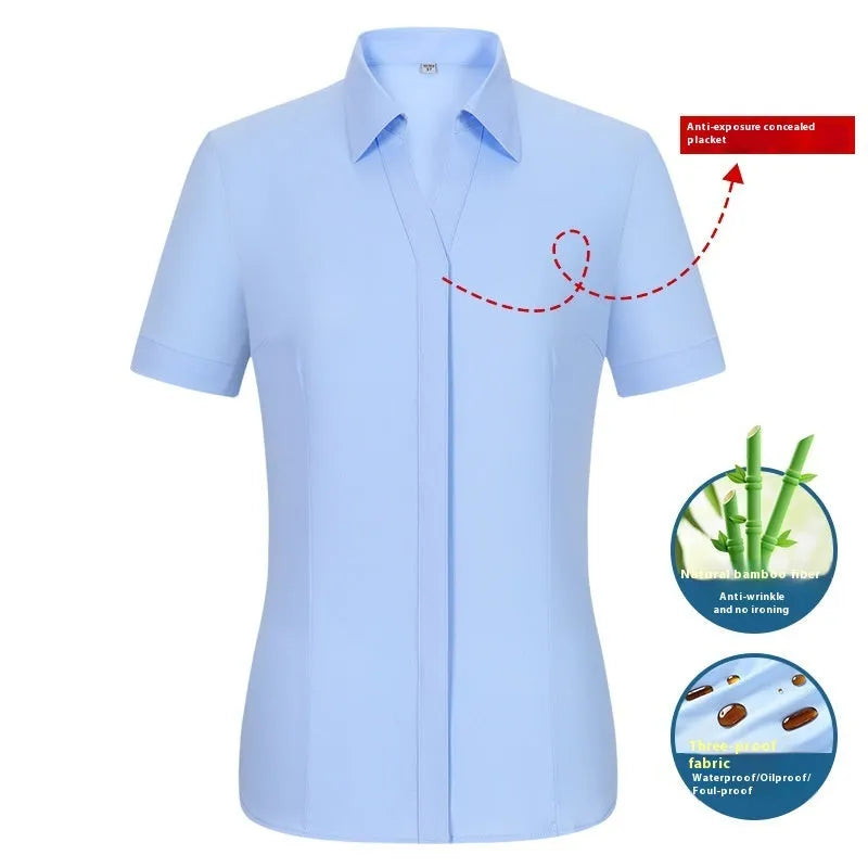 Men's slim fit bamboo fibre short sleeve shirt with square collar in a solid colour.