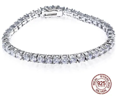 S925 silver bracelet with micro inlay floral leaf chain design on neutral background
