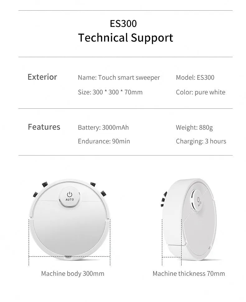 28cm diameter automatic floor sweeping robot with circular ABS body
