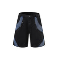 Men's washed denim jeans suit two-piece set with short sleeve jacket and matching trousers