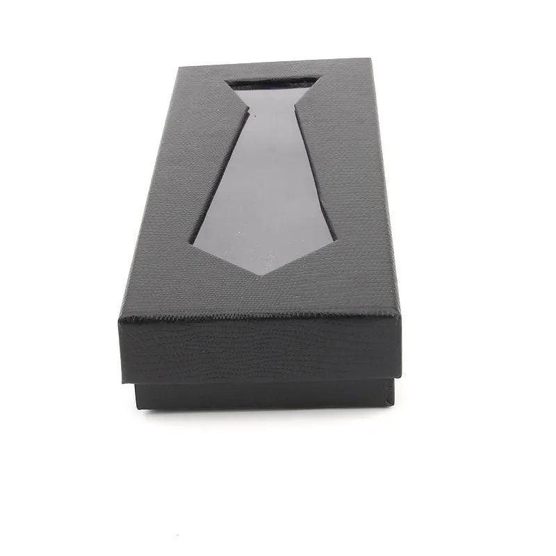 Black snakeskin finish fixed cardboard tie packing box for men's gift storage