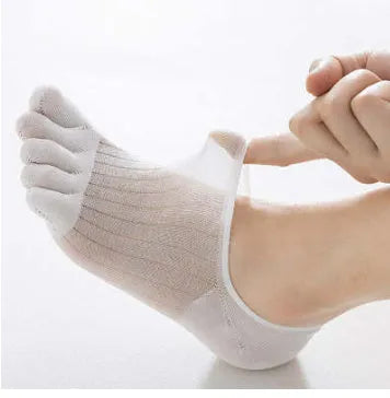 Modal cotton five-finger ultra-thin breathable boat socks in solid colours