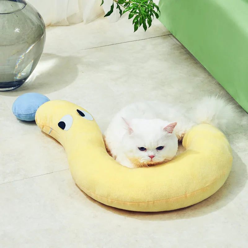 Rectangular blue pet pillow measuring 62cm by 39cm for dog or cat bedding